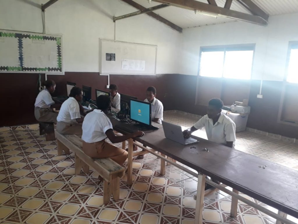 School children accessing online information